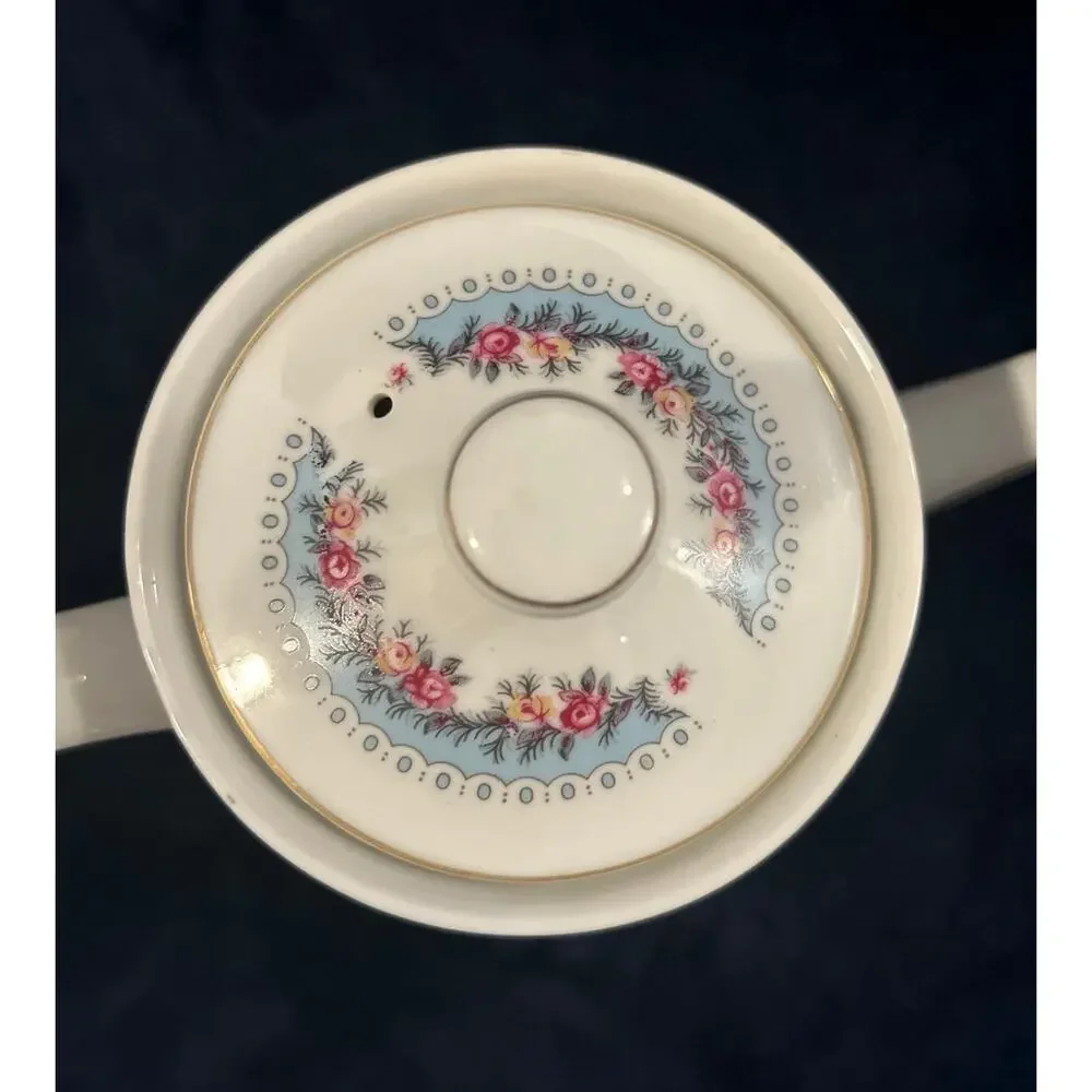 Vintage Porcelain Coffee Pot with Gold Trim & Floral design Made in Taiwan